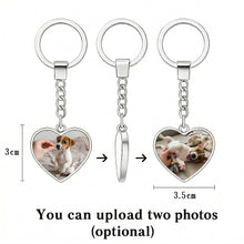 Load image into Gallery viewer, Personalized Jack Russell Terrier Keychain - Heart Shaped - Double-Sided Glass-Key Chain-Accessories,Jack Russell Terrier,Keychain,Upload Photo-3