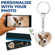 Load image into Gallery viewer, Personalized Jack Russell Terrier Keychain - Heart Shaped - Double-Sided Glass-Key Chain-Accessories,Jack Russell Terrier,Keychain,Upload Photo-1