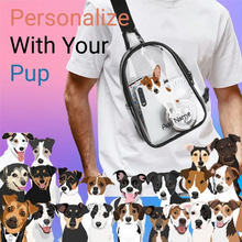 Load image into Gallery viewer, Jack Russell Terrier transparent-sling-bag-multi