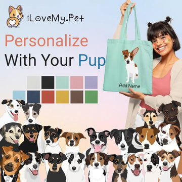 Personalized Jack Russell Terrier Love Zippered Tote Bag 360x