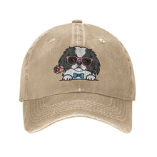 Load image into Gallery viewer, Personalized Japanese Chin Baseball Cap - Romeo Japanese Chin Design - Match Your Dog's Coat Color-Hats &amp; Caps-Accessories,Baseball Caps,Dog Mom Gifts-Beige-One Size-1