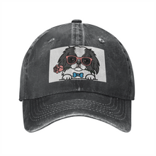 Load image into Gallery viewer, Personalized Japanese Chin Baseball Cap - Romeo Japanese Chin Design - Match Your Dog's Coat Color-Hats &amp; Caps-Accessories,Baseball Caps,Dog Mom Gifts-Black-One Size-4
