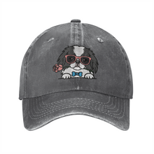 Load image into Gallery viewer, Personalized Japanese Chin Baseball Cap - Romeo Japanese Chin Design - Match Your Dog's Coat Color-Hats &amp; Caps-Accessories,Baseball Caps,Dog Mom Gifts-Gray-One Size-3