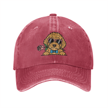 Load image into Gallery viewer, Personalized Labradoodle Baseball Cap - Romeo Labradoodle Design - Match Your Dog's Coat Color-Hats &amp; Caps-Accessories,Baseball Caps,Dog Mom Gifts-Wine Red-One Size-1