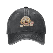 Load image into Gallery viewer, Personalized Labradoodle Baseball Cap - Waving Labradoodle Design - Match Your Dog's Coat Color-Hats &amp; Caps-Black-One Size-2