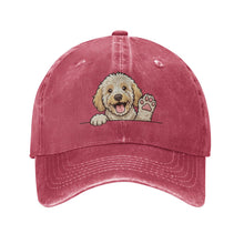 Load image into Gallery viewer, Personalized Labradoodle Baseball Cap - Waving Labradoodle Design - Match Your Dog's Coat Color-Hats &amp; Caps-Red-One Size-1