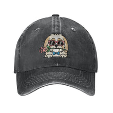 Load image into Gallery viewer, Personalized Lhasa Apso Baseball Cap - Romeo Lhasa Apso Design - Match Your Dog's Coat Color-Hats &amp; Caps-Accessories,Baseball Caps,Dog Mom Gifts-Black-One Size-1