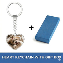 Load image into Gallery viewer, Personalized Lhasa Apso Keychain - Heart Shaped - Double-Sided Glass-Key Chain-Accessories,Keychain,Lhasa Apso,Upload Photo-3