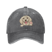 Load image into Gallery viewer, Personalized Long-haired Dachshund Baseball Cap - Waving Long-haired Dachshund Design - Match Your Dog's Coat Color-Hats &amp; Caps-Accessories,Baseball Caps,Dachshund,Dog Dad Gifts,Dog Mom Gifts-Deep Heather-One Size-2