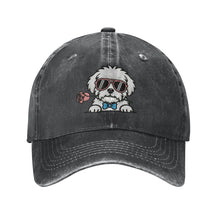 Load image into Gallery viewer, Personalized Maltese Baseball Cap - Romeo Maltese Design - Match Your Dog's Coat Color-Hats &amp; Caps-Accessories,Baseball Caps,Dog Mom Gifts-Black-One Size-1