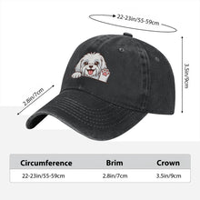 Load image into Gallery viewer, Personalized Maltese Baseball Cap - Waving Maltese Design - Match Your Dog's Coat Color-Hats &amp; Caps-Accessories,Baseball Caps,Dog Dad Gifts,Dog Mom Gifts,Maltese-8