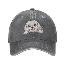 Load image into Gallery viewer, Personalized Maltese Baseball Cap - Waving Maltese Design - Match Your Dog's Coat Color-Hats &amp; Caps-Accessories,Baseball Caps,Dog Dad Gifts,Dog Mom Gifts,Maltese-Deep Heather-One Size-3