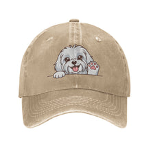 Load image into Gallery viewer, Personalized Maltese Baseball Cap - Waving Maltese Design - Match Your Dog's Coat Color-Hats &amp; Caps-Accessories,Baseball Caps,Dog Dad Gifts,Dog Mom Gifts,Maltese-Natural-One Size-4