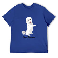 Load image into Gallery viewer, Personalized Maltese Dad Cotton T Shirt-Apparel-Apparel, Dog Dad Gifts, Maltese, Personalized, Shirt, T Shirt-Men&#39;s Cotton T Shirt-Blue-Medium-11