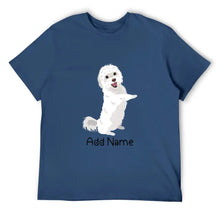 Load image into Gallery viewer, Personalized Maltese Dad Cotton T Shirt-Apparel-Apparel, Dog Dad Gifts, Maltese, Personalized, Shirt, T Shirt-Men&#39;s Cotton T Shirt-Navy Blue-Medium-12