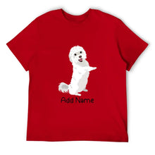 Load image into Gallery viewer, Personalized Maltese Dad Cotton T Shirt-Apparel-Apparel, Dog Dad Gifts, Maltese, Personalized, Shirt, T Shirt-Men&#39;s Cotton T Shirt-Red-Medium-14