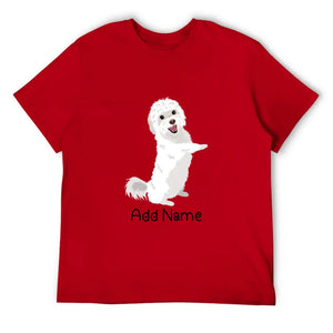 Personalized Maltese Dad Cotton T Shirt-Apparel-Apparel, Dog Dad Gifts, Maltese, Personalized, Shirt, T Shirt-Men's Cotton T Shirt-Red-Medium-14