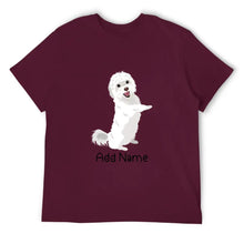 Load image into Gallery viewer, Personalized Maltese Dad Cotton T Shirt-Apparel-Apparel, Dog Dad Gifts, Maltese, Personalized, Shirt, T Shirt-Men&#39;s Cotton T Shirt-Maroon-Medium-15