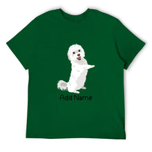 Load image into Gallery viewer, Personalized Maltese Dad Cotton T Shirt-Apparel-Apparel, Dog Dad Gifts, Maltese, Personalized, Shirt, T Shirt-Men&#39;s Cotton T Shirt-Green-Medium-16