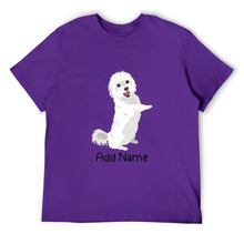 Load image into Gallery viewer, Personalized Maltese Dad Cotton T Shirt-Apparel-Apparel, Dog Dad Gifts, Maltese, Personalized, Shirt, T Shirt-Men&#39;s Cotton T Shirt-Purple-Medium-18