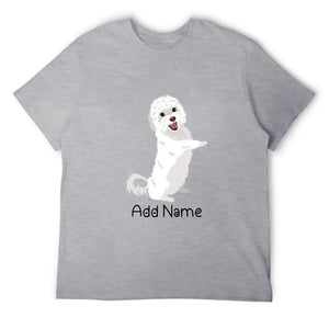 Personalized Maltese Dad Cotton T Shirt-Apparel-Apparel, Dog Dad Gifts, Maltese, Personalized, Shirt, T Shirt-Men's Cotton T Shirt-Gray-Medium-19