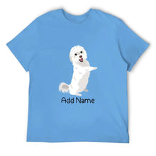 Load image into Gallery viewer, Personalized Maltese Dad Cotton T Shirt-Apparel-Apparel, Dog Dad Gifts, Maltese, Personalized, Shirt, T Shirt-Men&#39;s Cotton T Shirt-Sky Blue-Medium-2