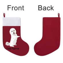 Load image into Gallery viewer, Personalized Maltese Large Christmas Stocking-Christmas Ornament-Christmas, Home Decor, Maltese, Personalized-Large Christmas Stocking-Christmas Red-One Size-3