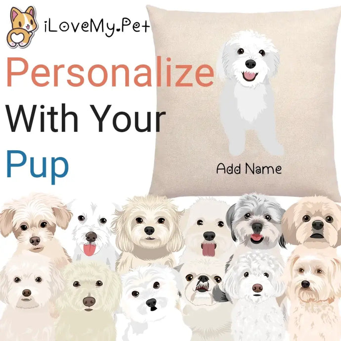 Personalized Maltese Linen Pillowcase-Linen Pillow Case-Cotton-Linen-16