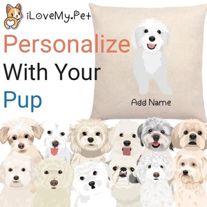 Personalized Maltese Linen Pillowcase-Home Decor-Dog Dad Gifts, Dog Mom Gifts, Home Decor, Maltese, Personalized, Pillows-1