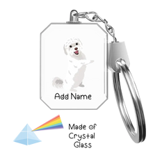 Load image into Gallery viewer, Personalized Maltese Love Crystal Glass Keychain-Accessories-Maltese-Crystal Keychain-Glass Crystal-One Size-2