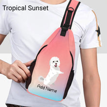 Load image into Gallery viewer, Personalized Maltese Love Unisex Sling Bag Backpack-Accessories-Maltese-Unisex Sling Bag Backpack-Tropical Sunset-One Size-19