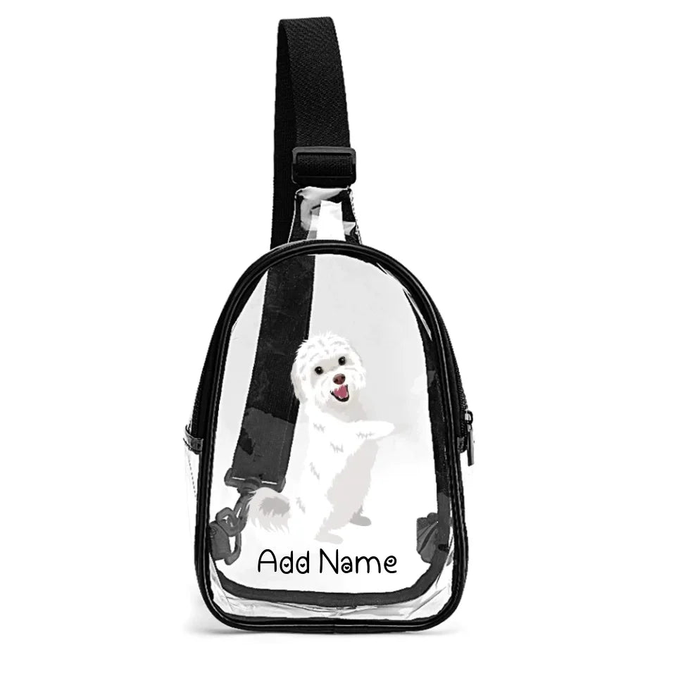 Personalized Maltese Love Unisex Transparent Sling Bag-Accessories-Maltese-Unisex Transparent Sling Bag-Transparent-One Size-2