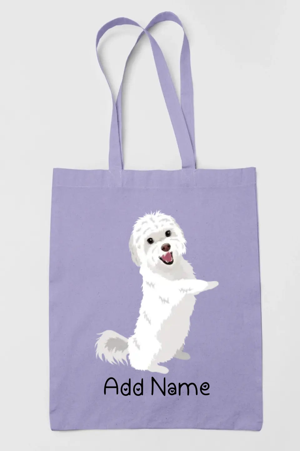 Personalized Maltese Love Zippered Tote Bag-Accessories-Accessories, Bags, Dog Mom Gifts, Maltese, Personalized-Zippered Tote Bag-Pastel Purple-Classic-2