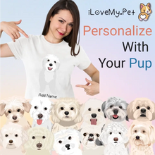 Load image into Gallery viewer, Personalized Maltese Mom T Shirt for Women-Customizer-Apparel, Dog Mom Gifts, Maltese, Personalized, Shirt, T Shirt-Modal T-Shirts-White-Small-1