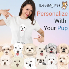 Load image into Gallery viewer, Personalized Maltese Mom T Shirt for Women-Customizer-Apparel, Dog Mom Gifts, Maltese, Personalized, Shirt, T Shirt-1