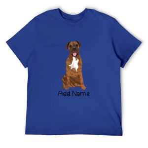 Personalized Mastiff Dad Cotton T Shirt-Apparel-Apparel, Dog Dad Gifts, English Mastiff, Personalized, Shirt, T Shirt-Men's Cotton T Shirt-Blue-Medium-11