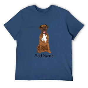 Personalized Mastiff Dad Cotton T Shirt-Apparel-Apparel, Dog Dad Gifts, English Mastiff, Personalized, Shirt, T Shirt-Men's Cotton T Shirt-Navy Blue-Medium-12