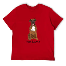 Load image into Gallery viewer, Personalized Mastiff Dad Cotton T Shirt-Apparel-Apparel, Dog Dad Gifts, English Mastiff, Personalized, Shirt, T Shirt-Men&#39;s Cotton T Shirt-Red-Medium-14