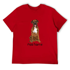 Personalized Mastiff Dad Cotton T Shirt-Apparel-Apparel, Dog Dad Gifts, English Mastiff, Personalized, Shirt, T Shirt-Men's Cotton T Shirt-Red-Medium-14
