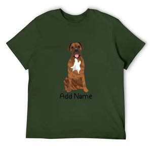 Personalized Mastiff Dad Cotton T Shirt-Apparel-Apparel, Dog Dad Gifts, English Mastiff, Personalized, Shirt, T Shirt-Men's Cotton T Shirt-Army Green-Medium-17