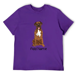Personalized Mastiff Dad Cotton T Shirt-Apparel-Apparel, Dog Dad Gifts, English Mastiff, Personalized, Shirt, T Shirt-Men's Cotton T Shirt-Purple-Medium-18