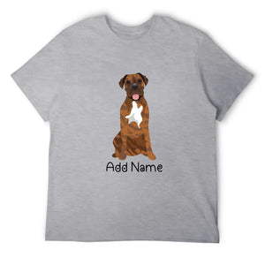 Personalized Mastiff Dad Cotton T Shirt-Apparel-Apparel, Dog Dad Gifts, English Mastiff, Personalized, Shirt, T Shirt-Men's Cotton T Shirt-Gray-Medium-19