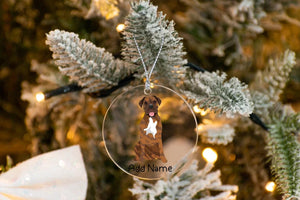 Personalized Mastiff Love Christmas Tree Ornaments-Christmas Ornament-Bullmastiff, Christmas, English Mastiff, Personalized-Christmas Tree Ornaments-Transparent-3.5" or 8.9 cm-3