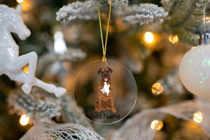 Personalized Mastiff Love Christmas Tree Ornaments-Christmas Ornament-Bullmastiff, Christmas, English Mastiff, Personalized-Christmas Tree Ornaments-Transparent-3.5" or 8.9 cm-4