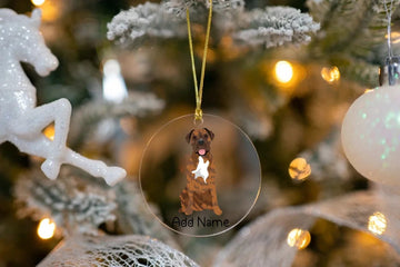 Personalized Mastiff Love Christmas Tree Ornaments-Christmas Ornament-Bullmastiff, Christmas, English Mastiff, Personalized-Christmas Tree Ornaments-Transparent-3.5" or 8.9 cm-4