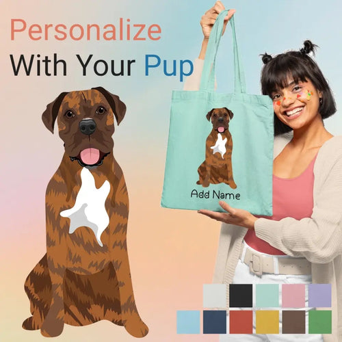 Personalized Mastiff Love Zippered Tote Bag-Accessories-Accessories, Bags, Dog Mom Gifts, English Mastiff, Personalized-1