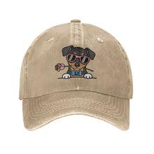 Load image into Gallery viewer, Personalized Miniature Pinscher Baseball Cap - Romeo Miniature Pinscher Design - Match Your Dog's Coat Color-Hats &amp; Caps-Accessories,Baseball Caps,Dog Mom Gifts-Beige-One Size-1