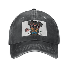 Load image into Gallery viewer, Personalized Miniature Pinscher Baseball Cap - Romeo Miniature Pinscher Design - Match Your Dog's Coat Color-Hats &amp; Caps-Accessories,Baseball Caps,Dog Mom Gifts-Black-One Size-4