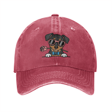 Load image into Gallery viewer, Personalized Miniature Pinscher Baseball Cap - Romeo Miniature Pinscher Design - Match Your Dog's Coat Color-Hats &amp; Caps-Accessories,Baseball Caps,Dog Mom Gifts-Wine Red-One Size-2