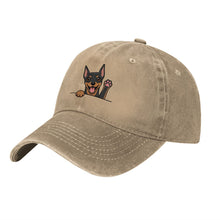 Load image into Gallery viewer, Personalized Miniature Pinscher Baseball Cap - Waving Miniature Pinscher Design - Match Your Dog's Coat Color-Hats &amp; Caps-44